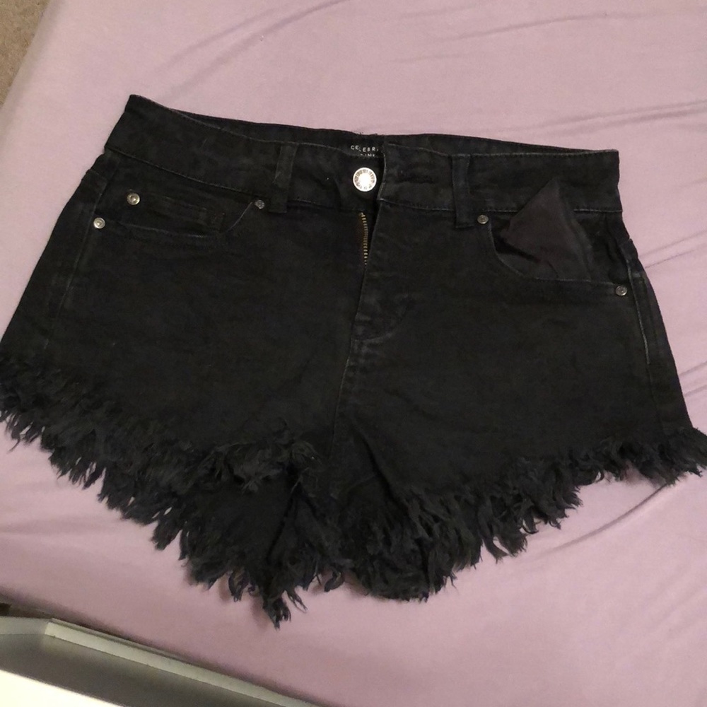 Black jean shorts